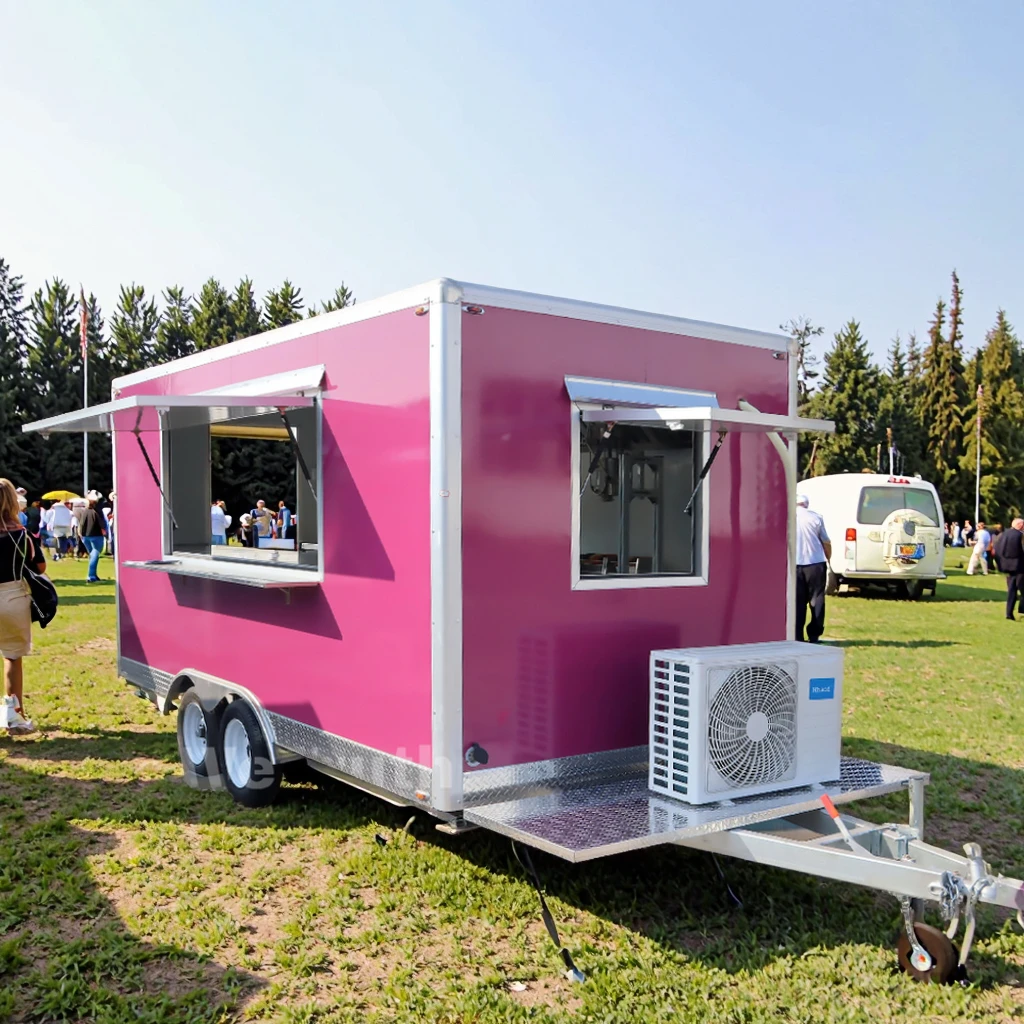 Customized Food Trailer Mobile Kitchen Truck for Coffee Ice Cream Pizza Burger Hot Dog and Snack Vending Business