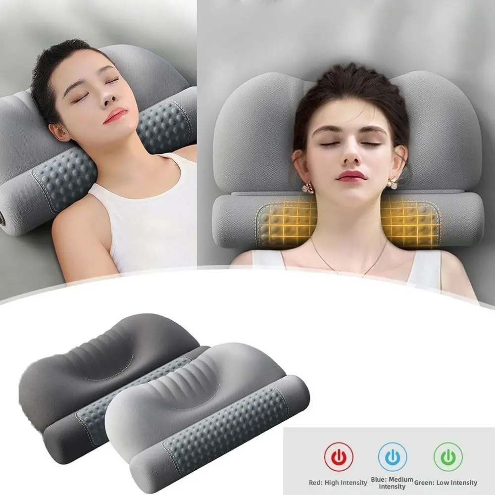 Heating Cervical Pillow Ergonomic Contour 3 Heat Modes Neck Support Cushion Protecting Cervical Cylindrical