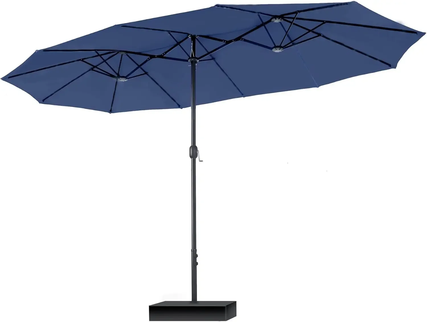 

15ft Large Patio Umbrellas with Base Included, Outdoor Double-Sided Rectangle Market Umbrella