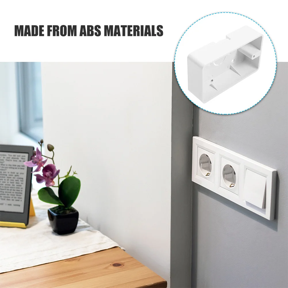 6 قطعة صندوق وصلات مثبت على الحائط سطح جبل التبديل المخرج Abs صندوق كهربائي بلاستيكي للمنزل صندوق خلفي ضحل موصل دائم #4