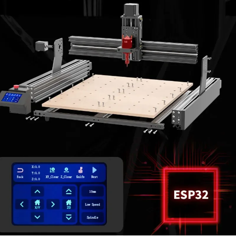 TTC450 Rotary 3th Axis CNC Wood Engraving Machine Laser Engraver Cnc Router For MDF PVC Epoxy Metal Carving Cutting