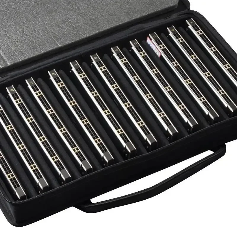 Harmonica set 7 key 24 hole polyphony professional students, adult performance grade full set