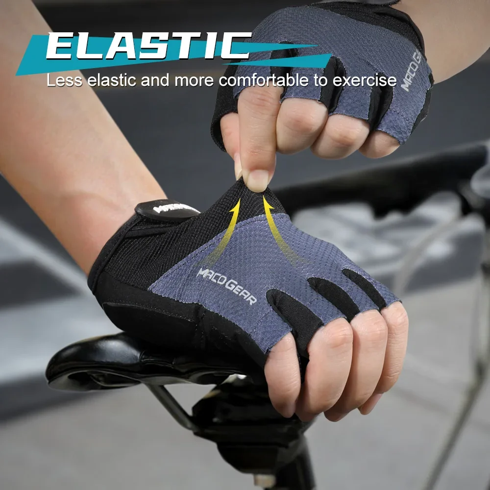 Bike Gloves Half Finger Sports Cycling Shock-Absorbing Bicycle Running Gym Fitness Bodybuilding Work Anti-skid Gear Men Women