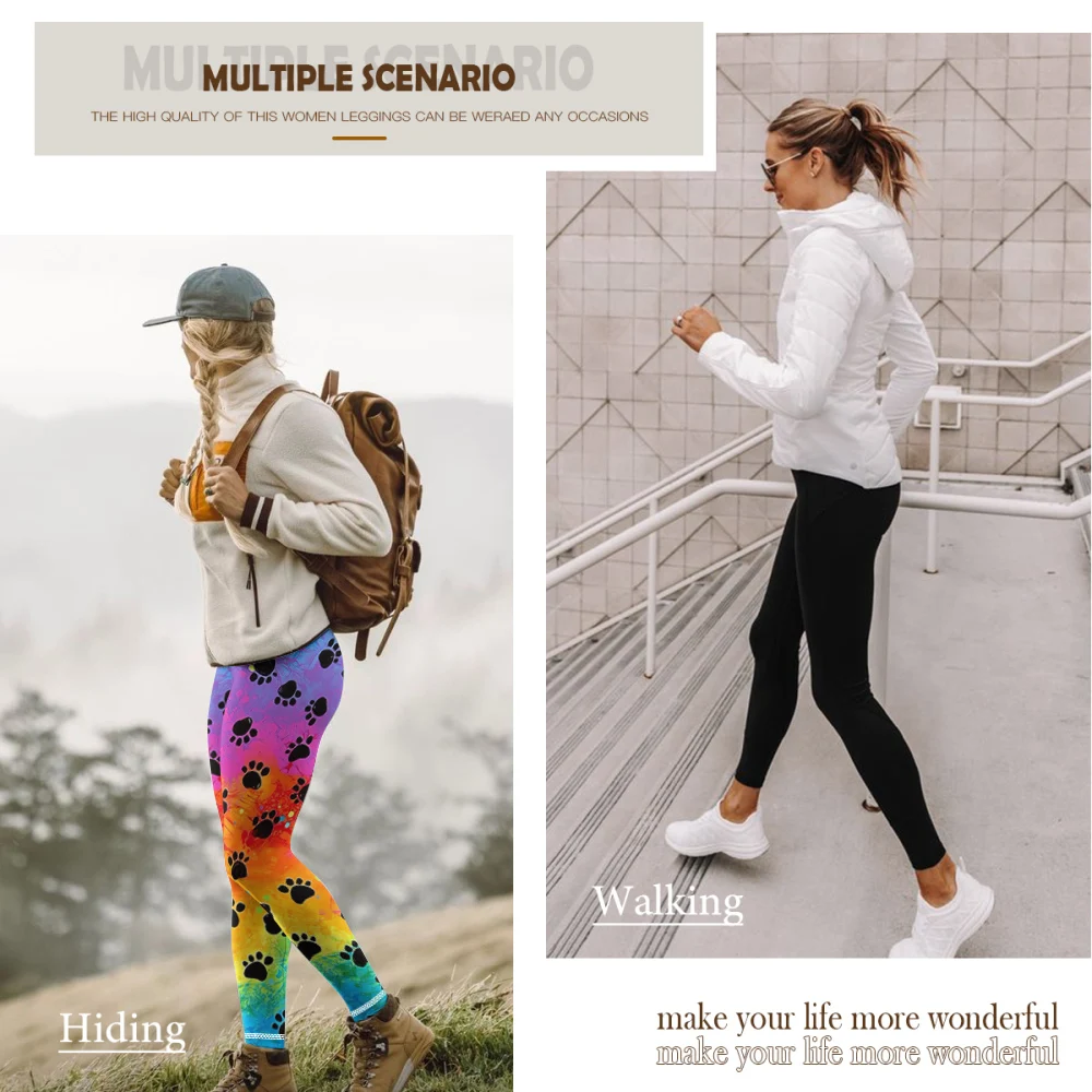 Arte colorida gradiente patas impresso legging calças de yoga fitness calças magras roupas das mulheres leggings mujer ginásio