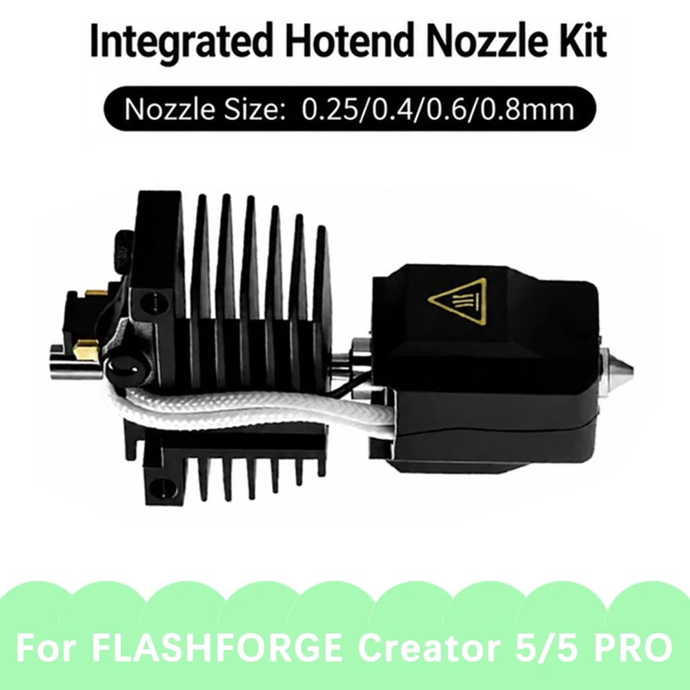 For Flashforge Creator 5 Hotend Creator 5 Pro 0.25 0.4 0.6 0.8mm Hardened Steel Nozzle Integrated Quick-Swap C5 Extruder Parts