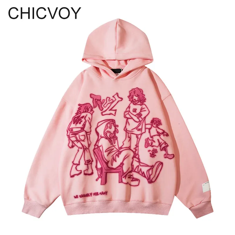 CHICVOY Women Hoodie Y2k Scrawl Graphic Harajuka Sudaderas Grunge Pullover Streetwear Sweatshirt Punk Gothic Oversized Hoodies