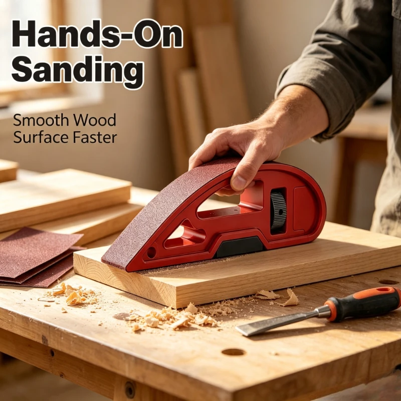 Adjustable Manual Curved Profile Sander 6 Sanding Belts Aluminum Alloy For Woodworking Craft Polishing