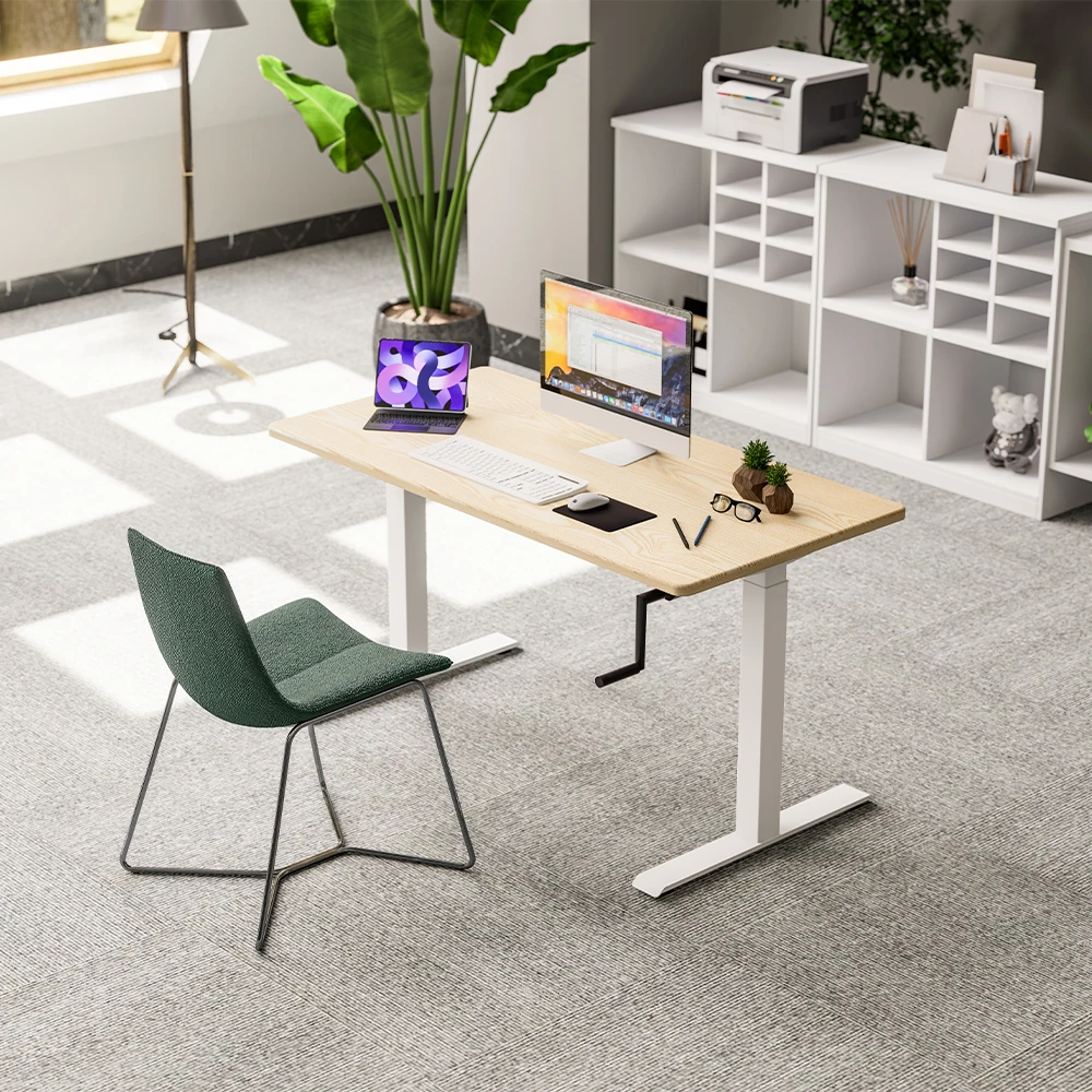 Fixed Black Hand Crank Ergonomic Tables Height Adjustable Office Desk Manual Sit Stand Desk Home Standing Deskpromote sales
