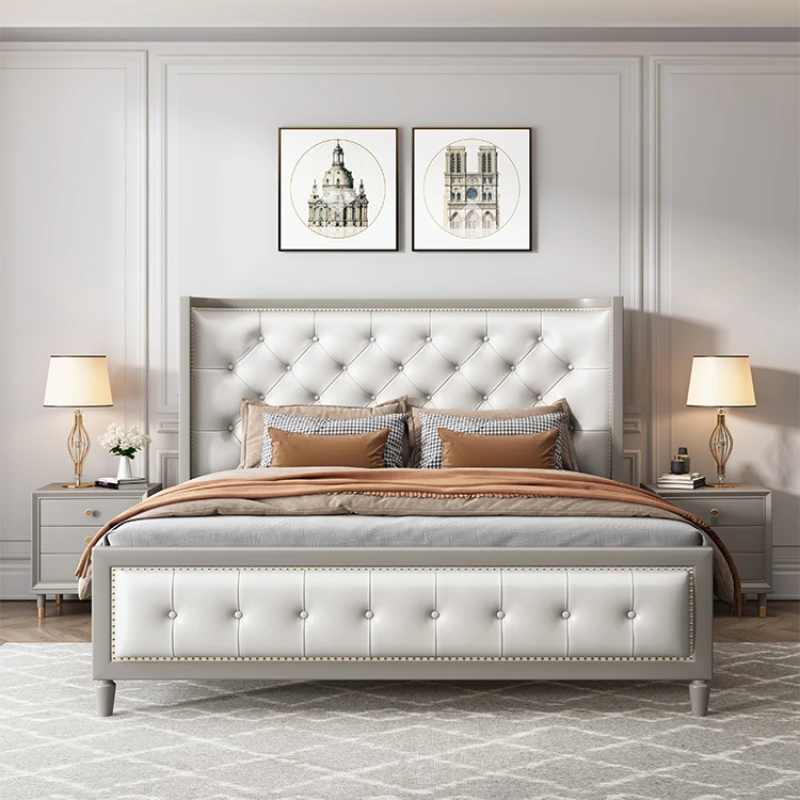 Luxury Queen Double Bed Support Nordic European Living Room Frame Double Bed Hotel Modern Letto Matrimoniale Furniture Home