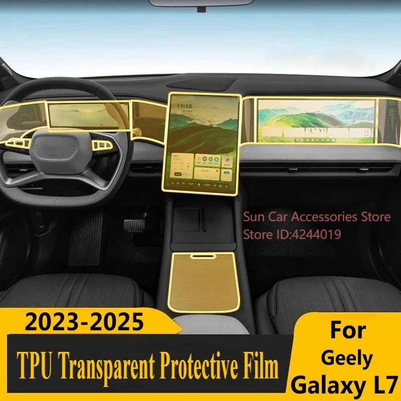 

For Geely Galaxy L7 23-25 Dedicated Screen Central Control Interior Sticker TPU Protective Film Car Interior Modified Accessory