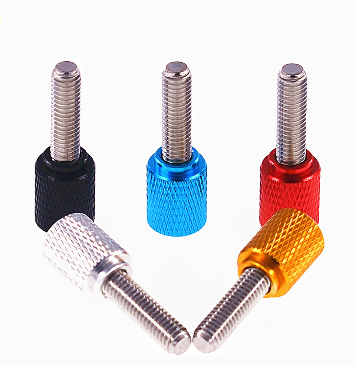 1 Chiếc M6 Màu Sắc Rực Rỡ Ngón Tay Cái Vít Hợp Kim Nhôm + Tặng Đầu Phẳng Knurled Cầm Tay Núm Bước Máy Bu Lông