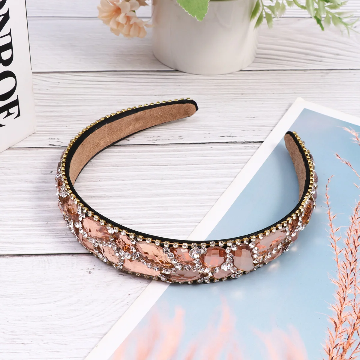 Wide Brim Headband Creative Headdress Hair Accessories Simple Style Hoops Rhinestone Korean Version Women Headwear Women's