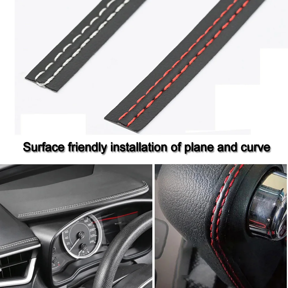 

Universal Car Pu Leather Decoration Line DIY Strips For Central Control Door Dashboard Sticker Mouldings Trim