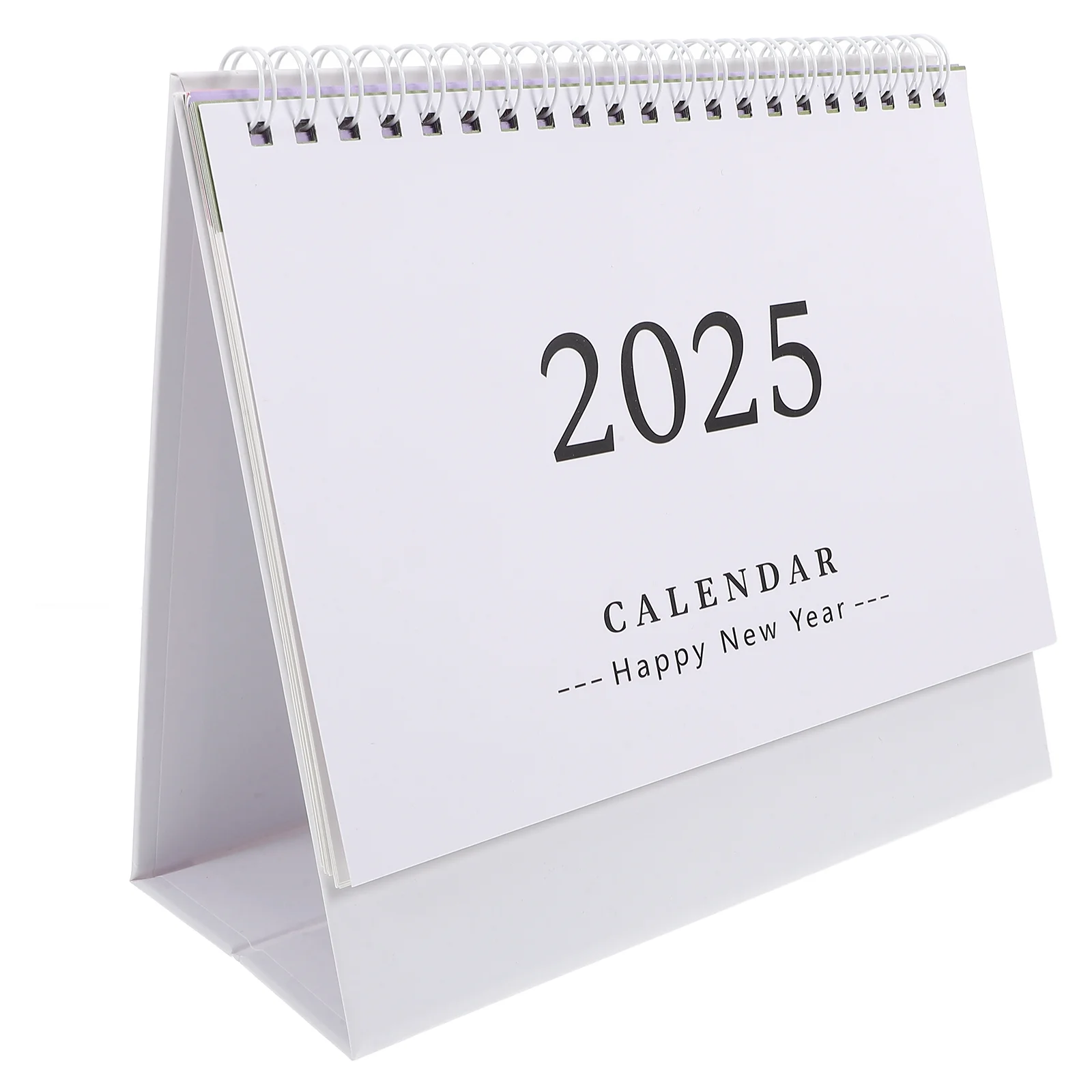 Versão em inglês calendário de mesa escritório doméstico em pé quadro branco rádio pequeno papel 2024-2025 relógio de parede digital