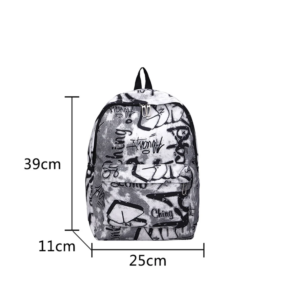 Casual Nylon Women\'s Backpack Large Capacity Graffiti Printing Shoulder Bag Waterproof School Bags Adults