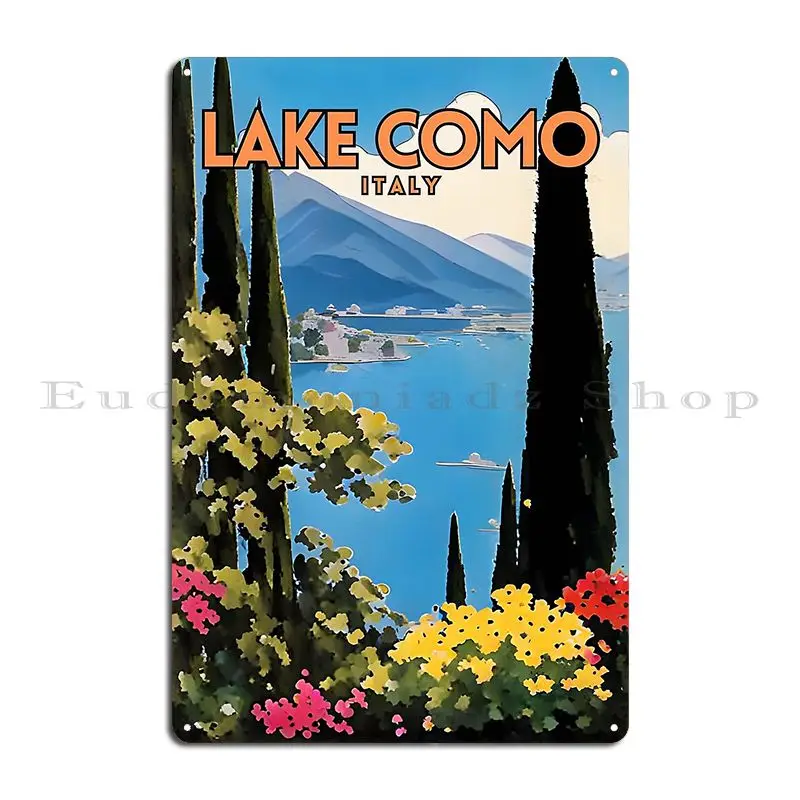 Озеро Como Italia металлические вывески настенная пещера гостиная персонализированный винтажный настенный декор жестяная вывеска плакат