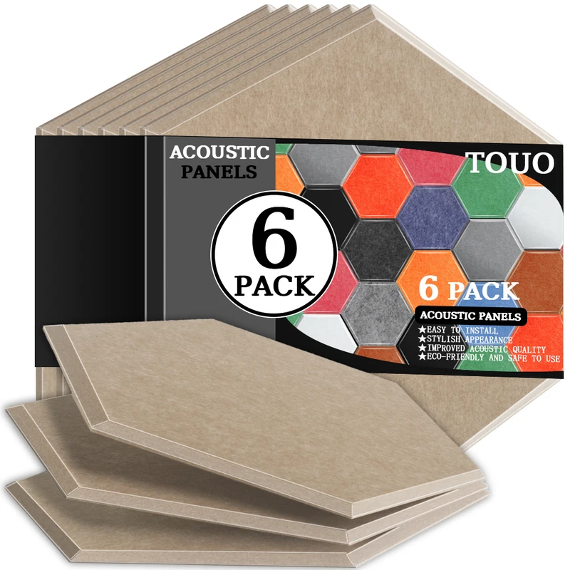 

TOUO Acoustic Panel 6 Pcs Room Decor Sound Insulation Treatment High-Density Sound Absorbing Material Ktv Acoustic Treatment