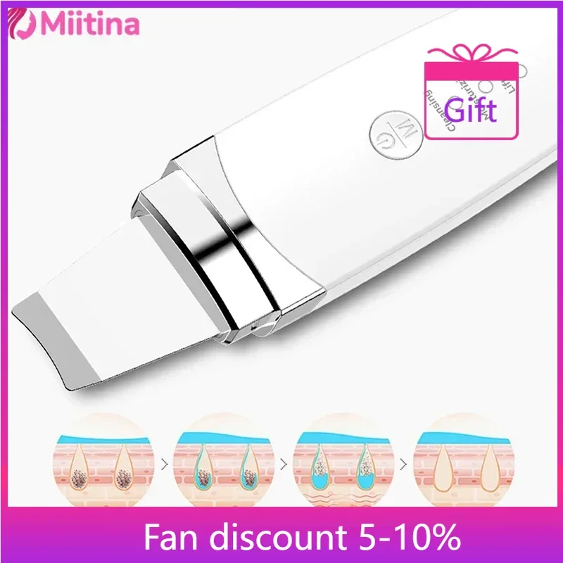 Ultrasonic skin scraper, pore cleaner, facial cleanser, blackhead remover, beauty scraper, import and export scraper