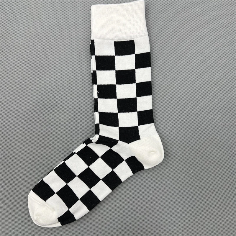 1Pair Men Socks Casual Gentleman Funny High Quality Color Puzzle Socks Business Party Dress Happy Cotton Socks For Men Gift Sock