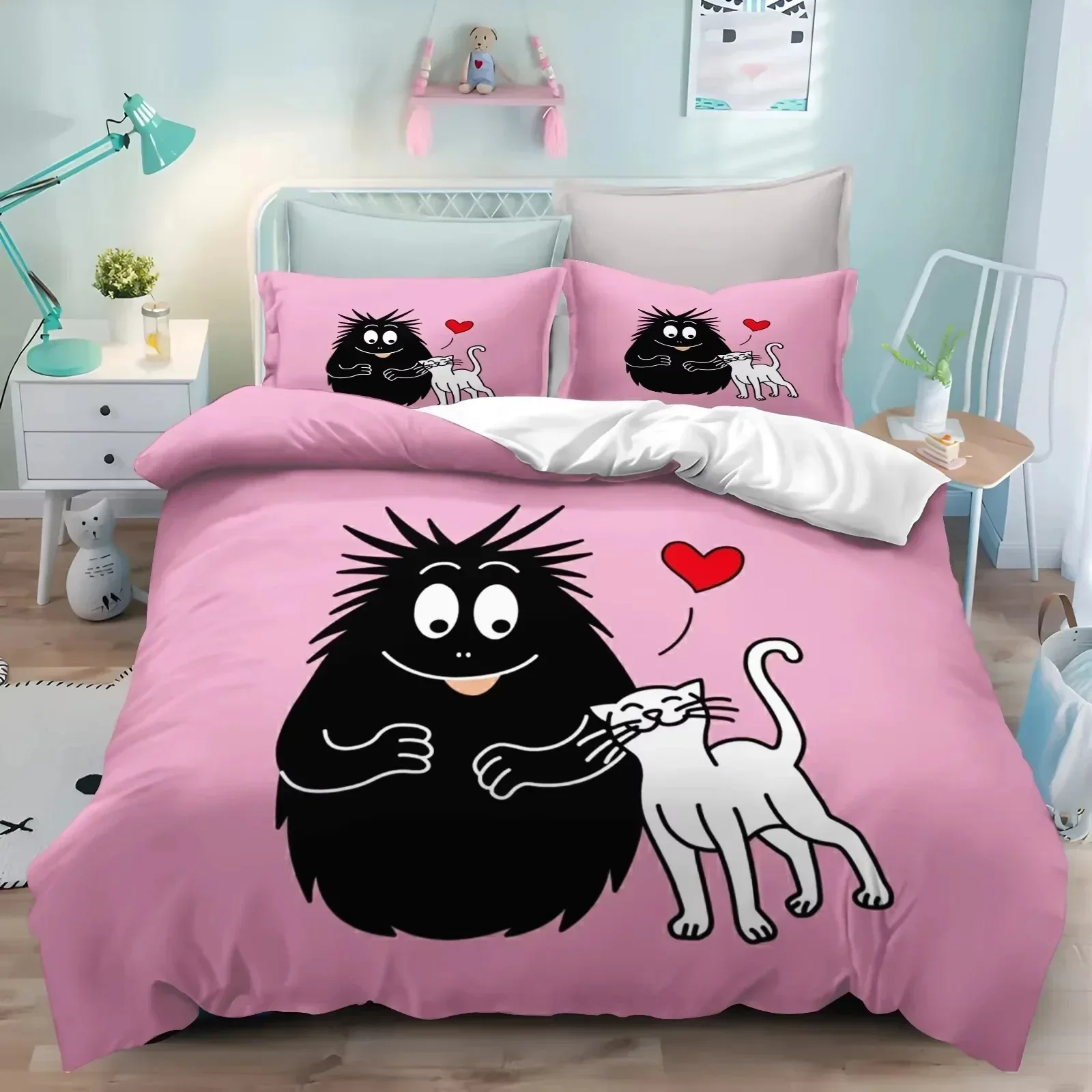 Cartoon L-Les & B-Barbapapa 3D NEW Duvet Cover Pillowcase Bedding Set Adult Girl Bedroom Decoration Children Single Double Large