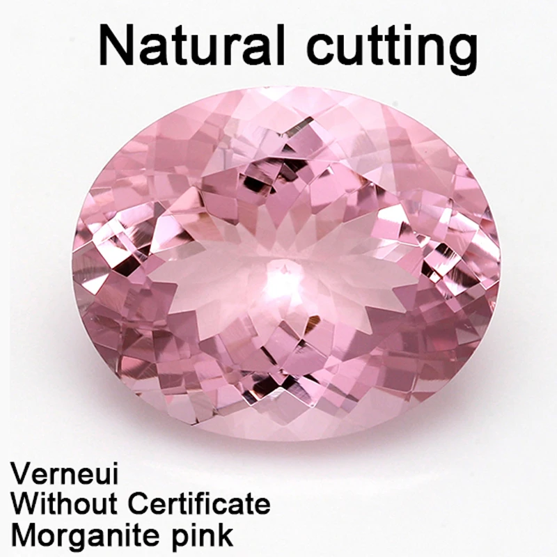 قطع طبيعي مورغانيتي الوردي البيضاوي أحجار كريمة مفكوكة الاصطناعية اكسيد الالمونيوم تمرير الماس القلم اختبار اكسيد الالمونيوم الحجارة لصنع المجوهرات