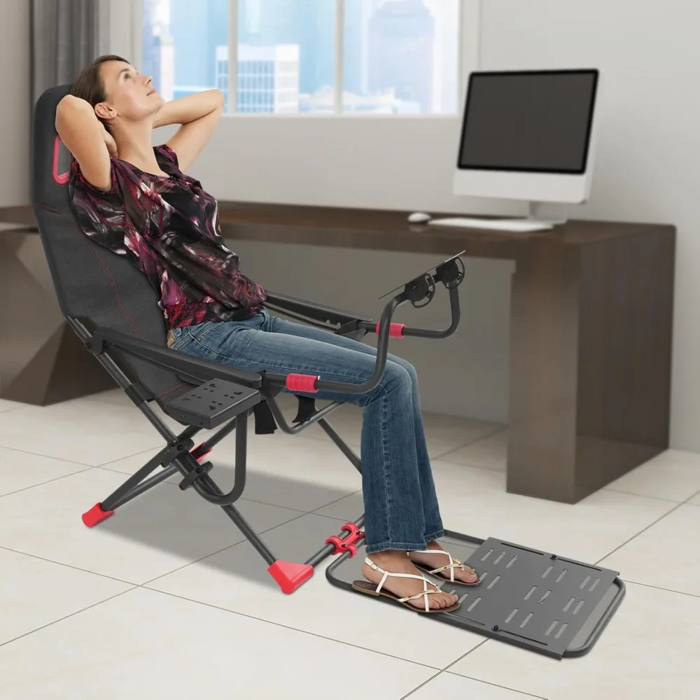 

Racing Simulator Cockpit | Adjustable Racing Simulator Compatible with Logitech G-Series, Tumast T128, T248, and T300RS