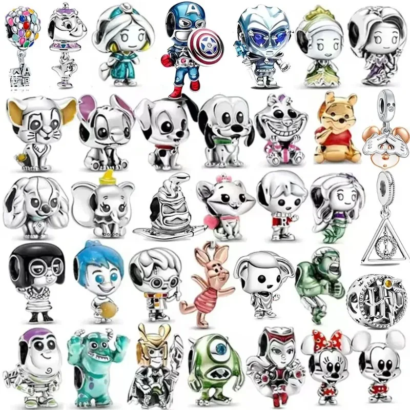 925 Sterling Silver Jewelry Disney Villians Full Collection Set Cruella De Vil Maleficent Charm Fit Pandora Original Bracelet