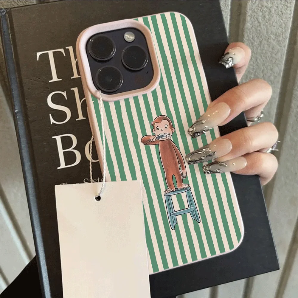 Koreanischer Stil Niedliche Cartoon-Affen-Zahnbürsten-Handyhülle für iPhone 17 16 15 14 13 12 11 Pro Max Plus X XR Silikon-Softcover – Detail 8