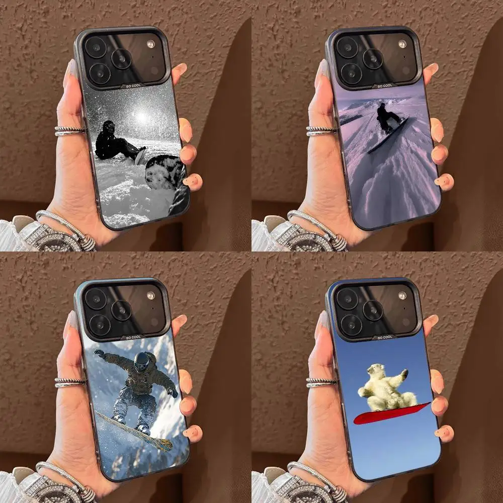 

Ski Snowbord Skiing Phone Case For iPhone 17,16,15,14,13,12,11,Pro,Max,Plus,E,Air,Mini Black Tpu Cover