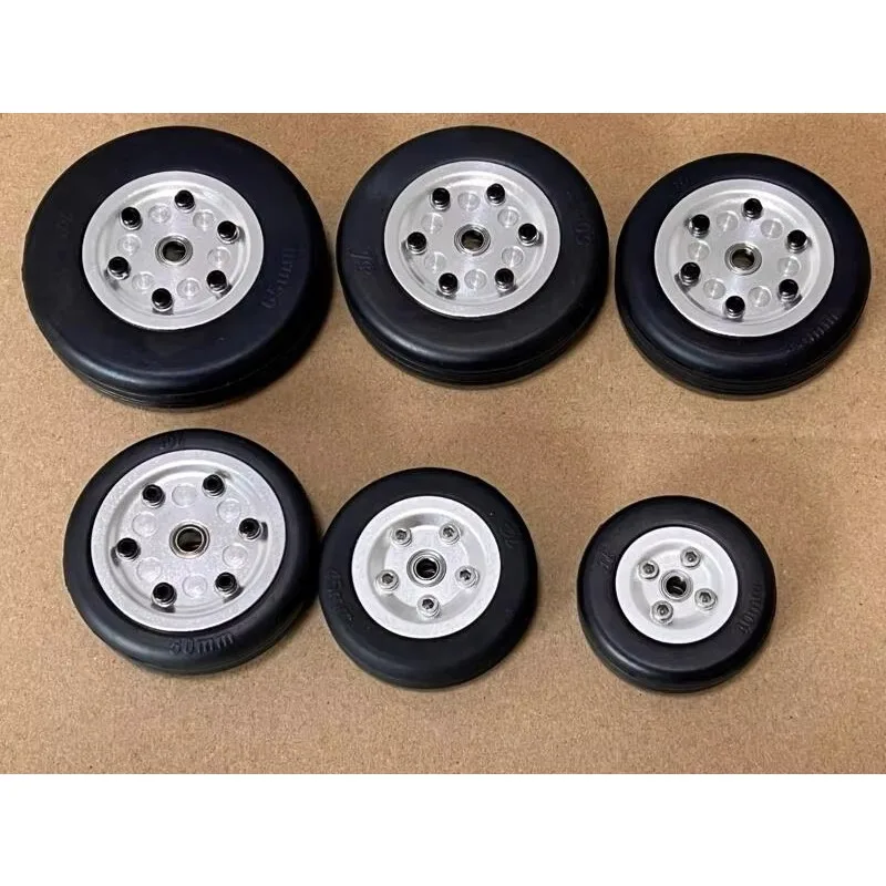 Model Aircraft Hollow Rubber Front Wheel 40/45/50/55/60/65 Mm RC Aircraft Landing Gear with Bearings DIY Accessories - view 3