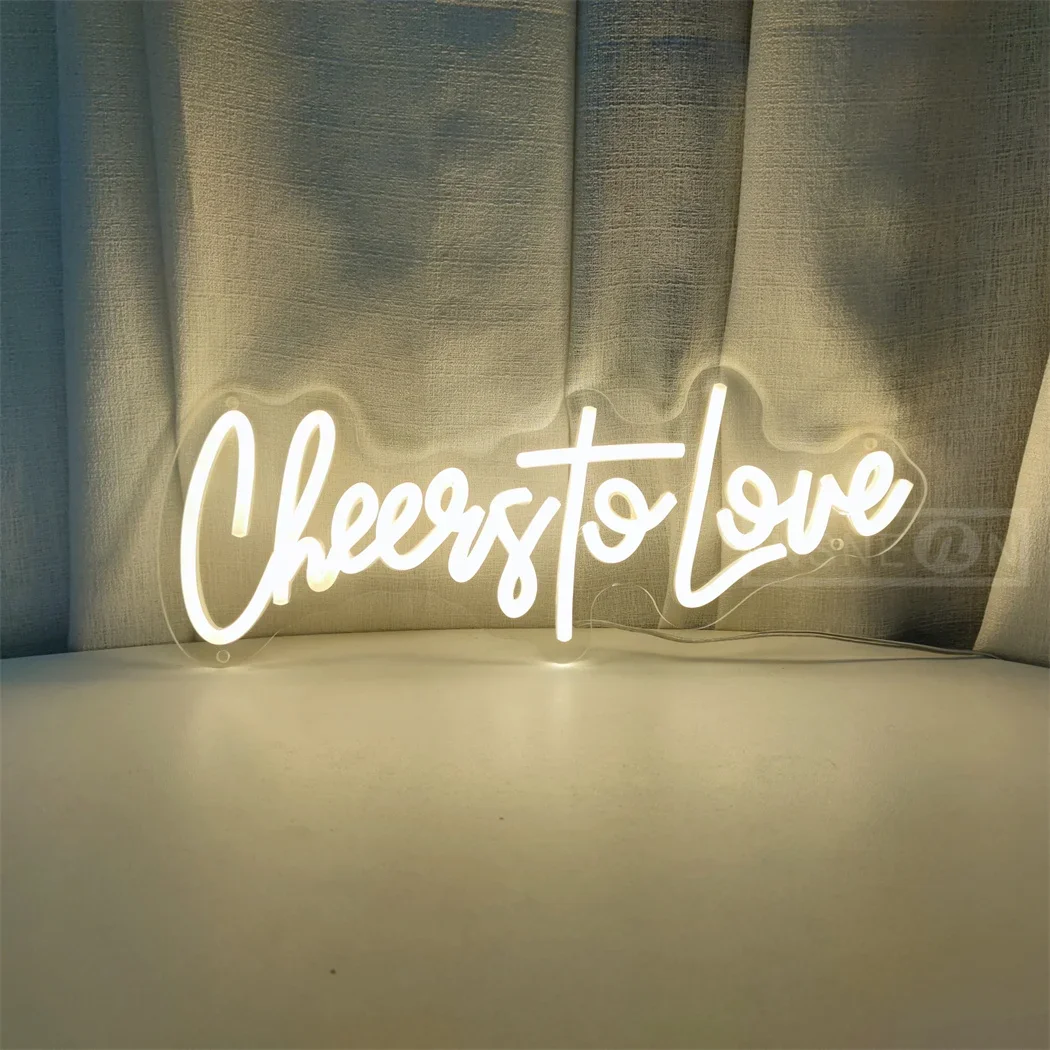 Imagem -04 - Usb mr e Mrs Neon Sign Light Decoração de Parede Decoração de Noivado de Casamento Led Neon Signs Cheers to Love