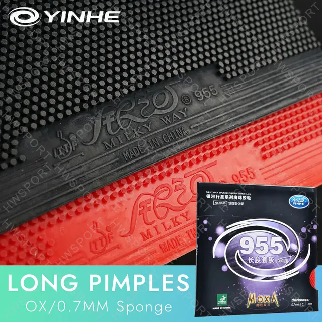 YINHE 955 tenis stołowy guma długie pryszcze antypoślizgowy arkusz gumy do ping-ponga 955 OX/0.7mm gąbka