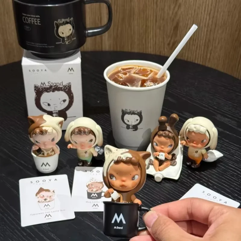

New Authentic Sooya M Stand Coffee Series Blind Box Cartoon Figurines Collection Mystery Box Toys Room Ornaments Christmas Gift