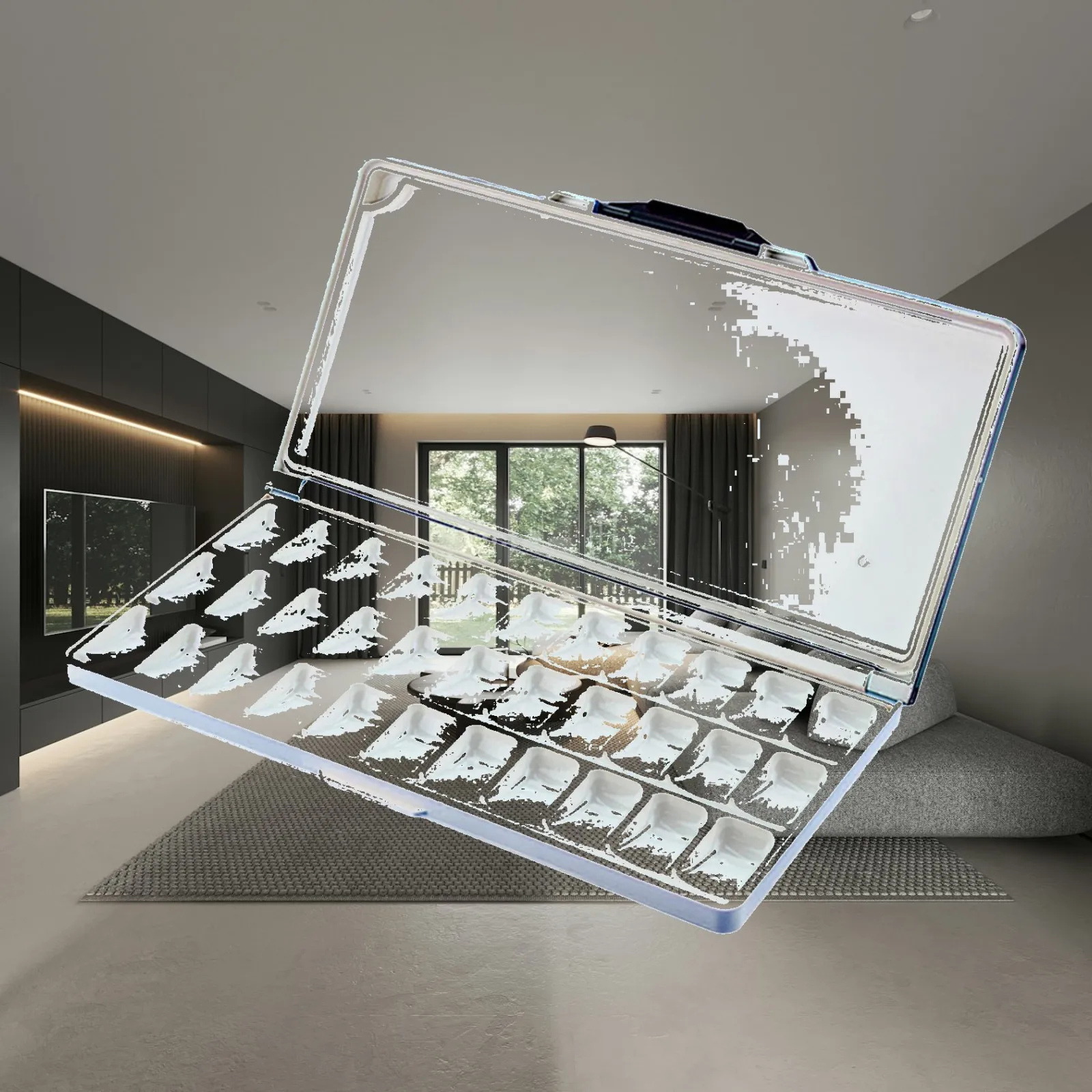 Watercolor Palette Painting Pallet Paint Case Folding Paint Tray for Oil