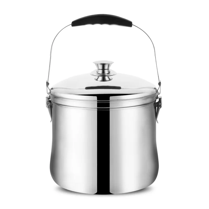 Large capacity steamer 304 stainless steel fire-free re-cooking soup pot household energy-saving heat preservation stewing pot