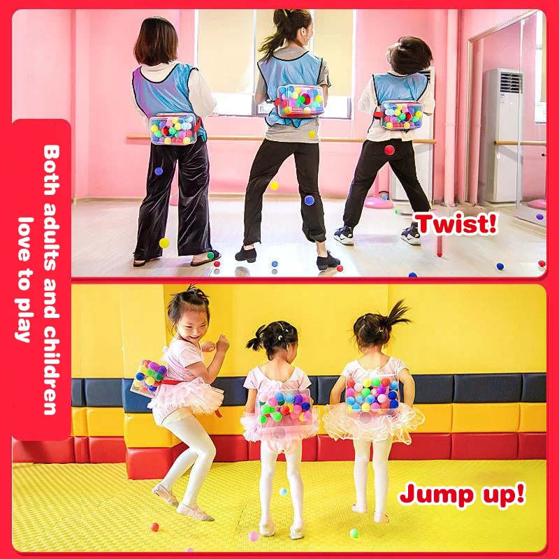 Ensemble de jeu de balançoire avec 30 balles colorées ; Un jeu parfait de construction d'équipe pour les fêtes familiales intérieures/extérieures pour adultes et enfants.