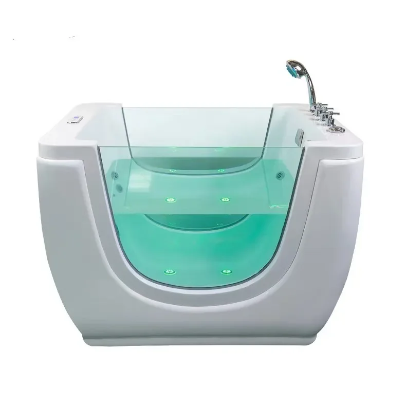 Made In China Freestanding Spa Baby Swimming Bathtub Spa Massage Bathtub Children's Acrylic Visual Bathtub