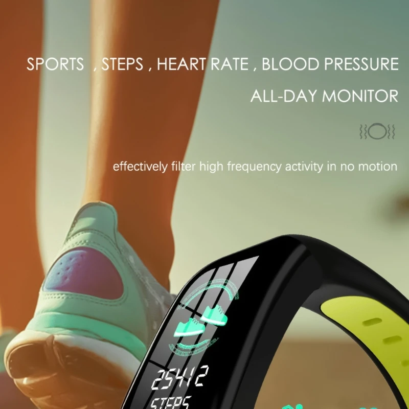 F21 Color Screen Smartwatch Heart Rate & Sleep Monitors Tracking Device Waterproof Bracelet Support Multi Sports Modes