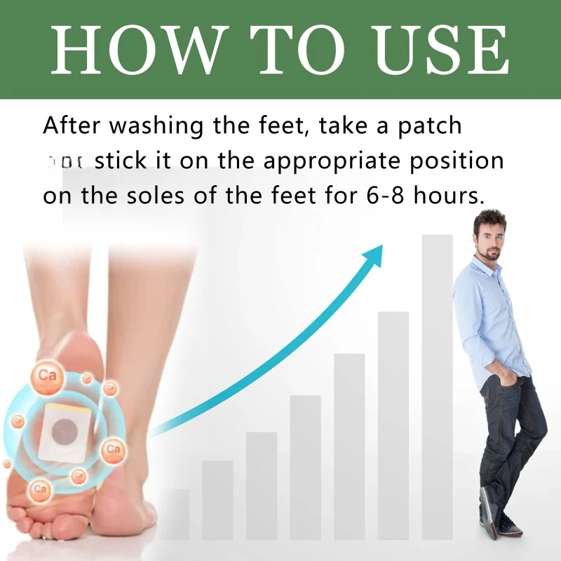 10pcs Grow Taller Foot Patch Enhancer Height Increase Bone Plaster Patch In Foot Height Growth Foot Patch For adult children