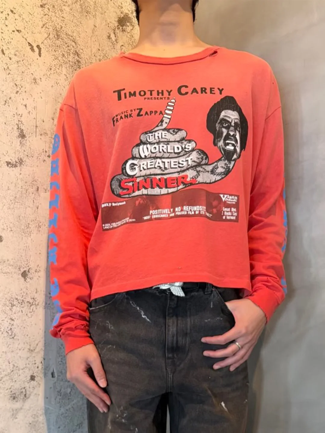Washed Long Sleeve T-Shirt Head of a Snake Body Vintage Style Men's Casual Cotton Top Durable Anti-Wrinkle Fade Resistant