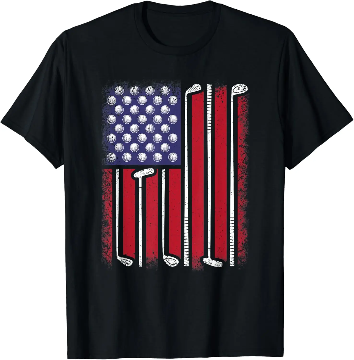 Funny Golf American Flag Golf Player Vintage Golfer T-Shirt