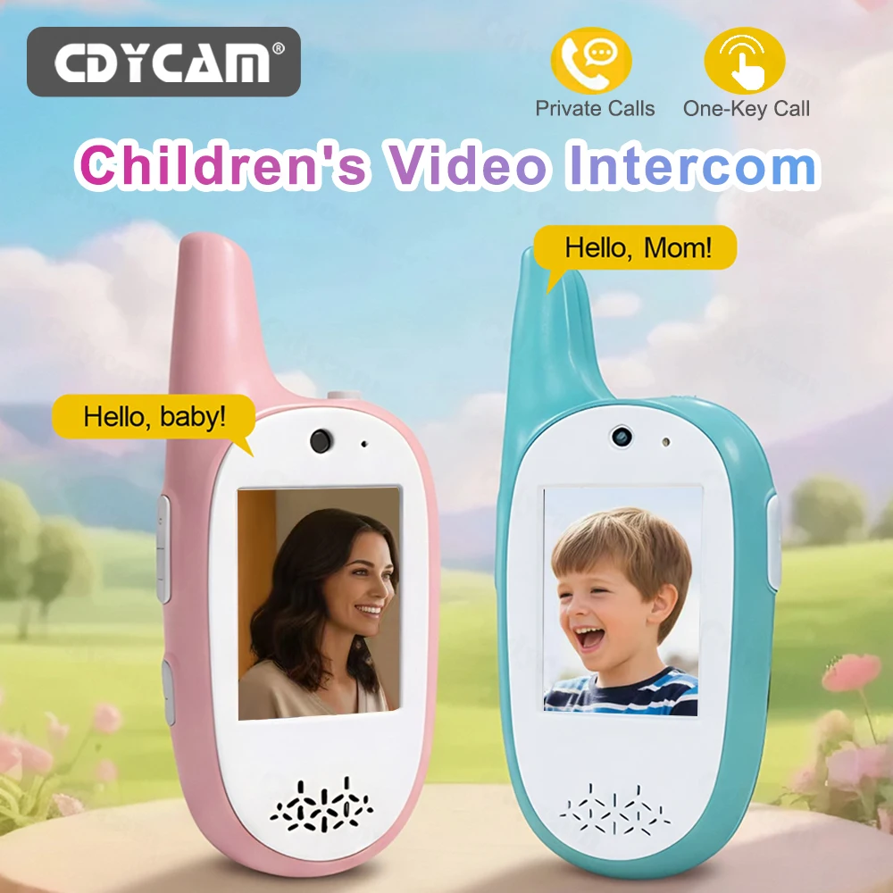 

Video Walkie Talkies for Kids Baby Monitor Rechargeable 720P HD Camera & Voice Changer Portable Kids Birthday Gift 2pcs