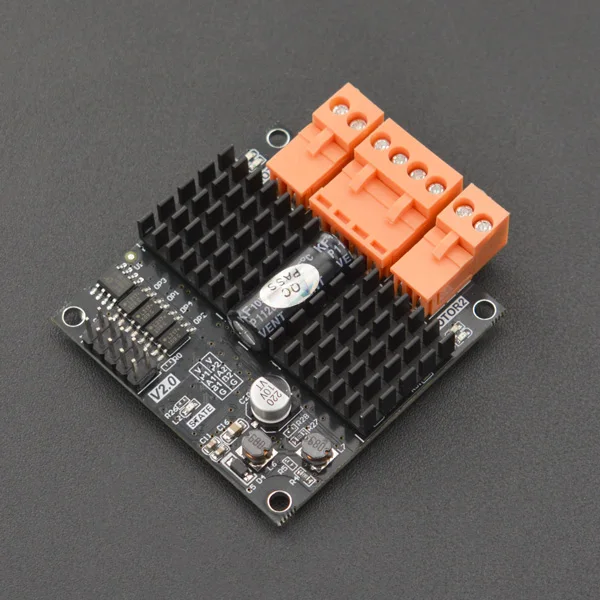 

Dual channel DC motor drive board -12A voltage range is 6.5-37 V