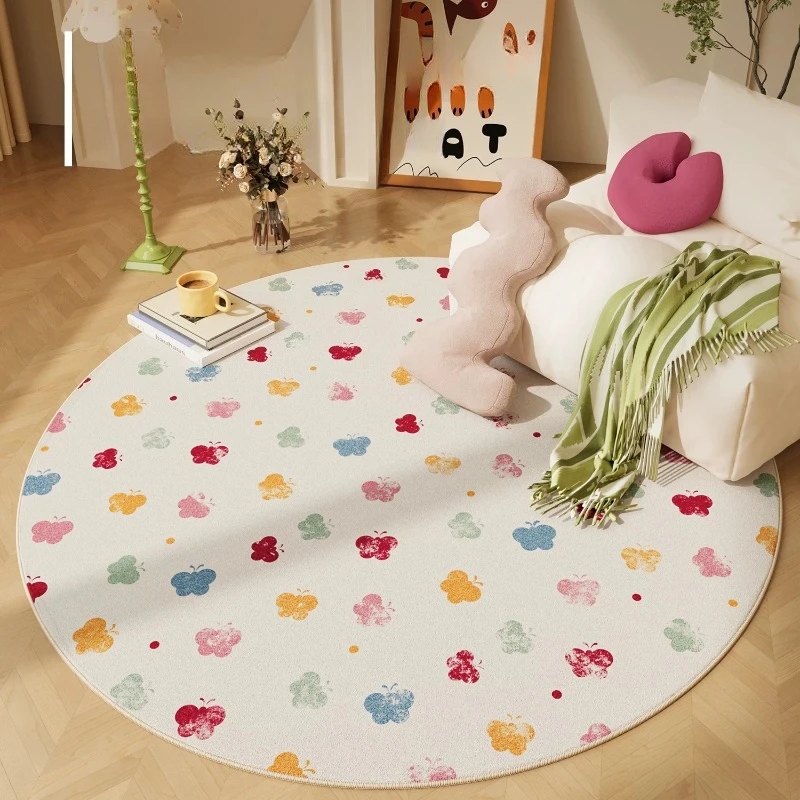 Dopamine Color Bedroom Decor Round Carpet Modern Style Carpets for Living Room Fluffy Soft Lounge Floor Mat Home Thick Plush Rug