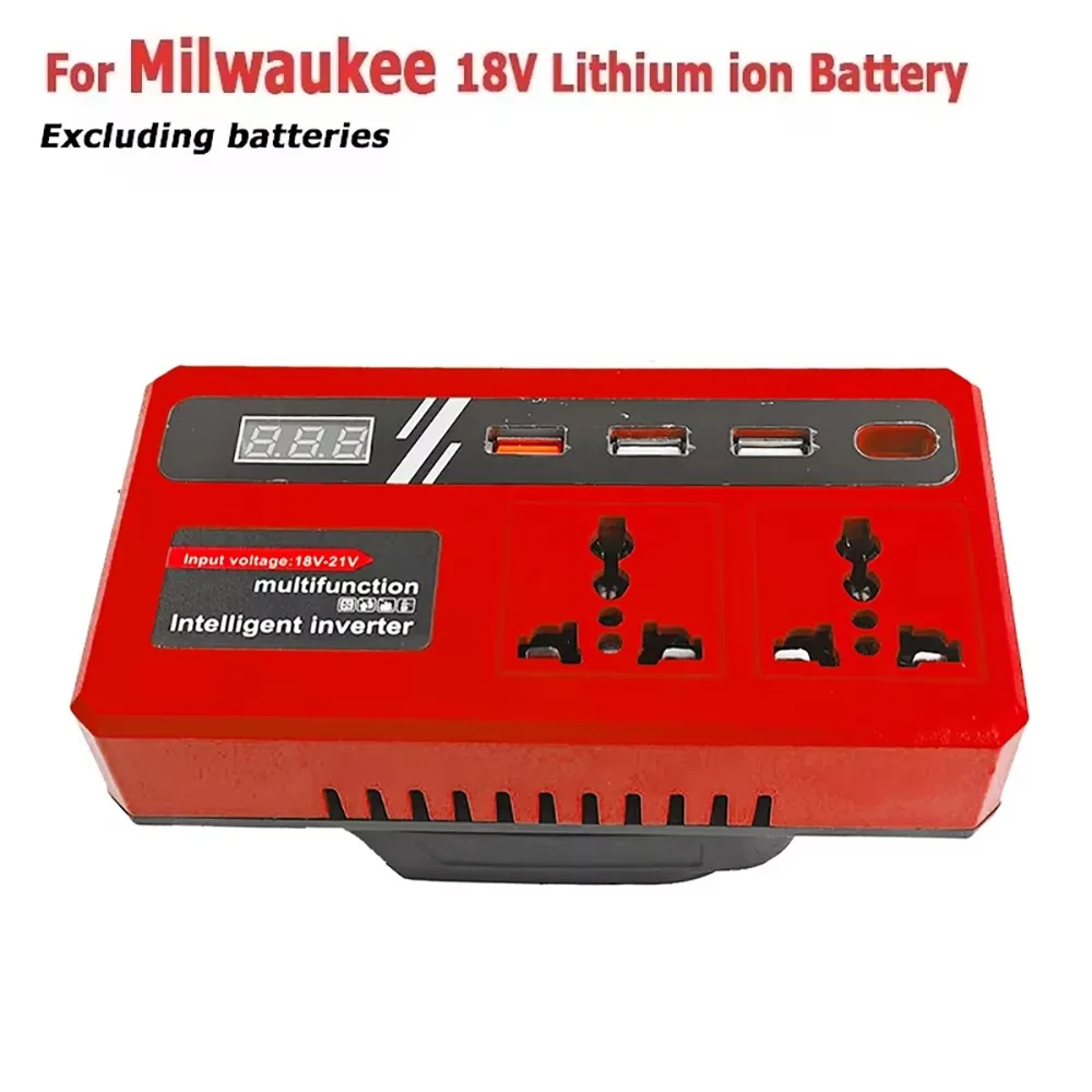 1 Uds. Inversor  batería multifuncional  18v 20v a 220v con 4 enchufes LED USB transformador inteligente para el hogar 120W
