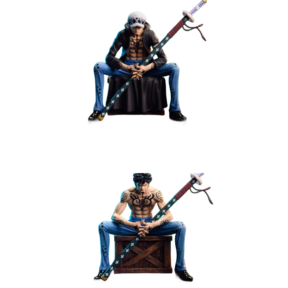 16.5Cm Gk Brain Hole Studio One Piece Sitting Posture Trafalgar D. Water Law Anime Action Figure Model Statue Garage Kit Toys