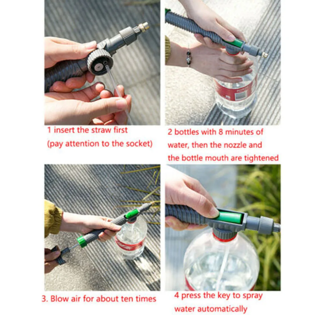 High Pressure Manual Sprayer, Drink Bottle Spray Head Nozzle, Portable Garden Watering Tool, Adjustable Nozzle