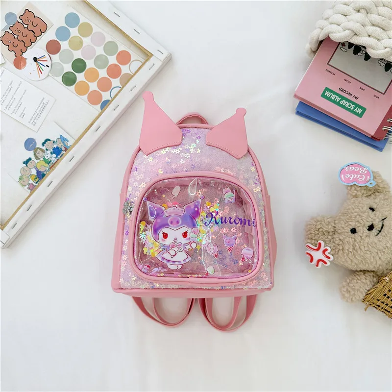 Sanrio Kuromi sequined children\'s schoolbag Princess mini Backpack girls fashion cute baby backpack Children\'s gifts