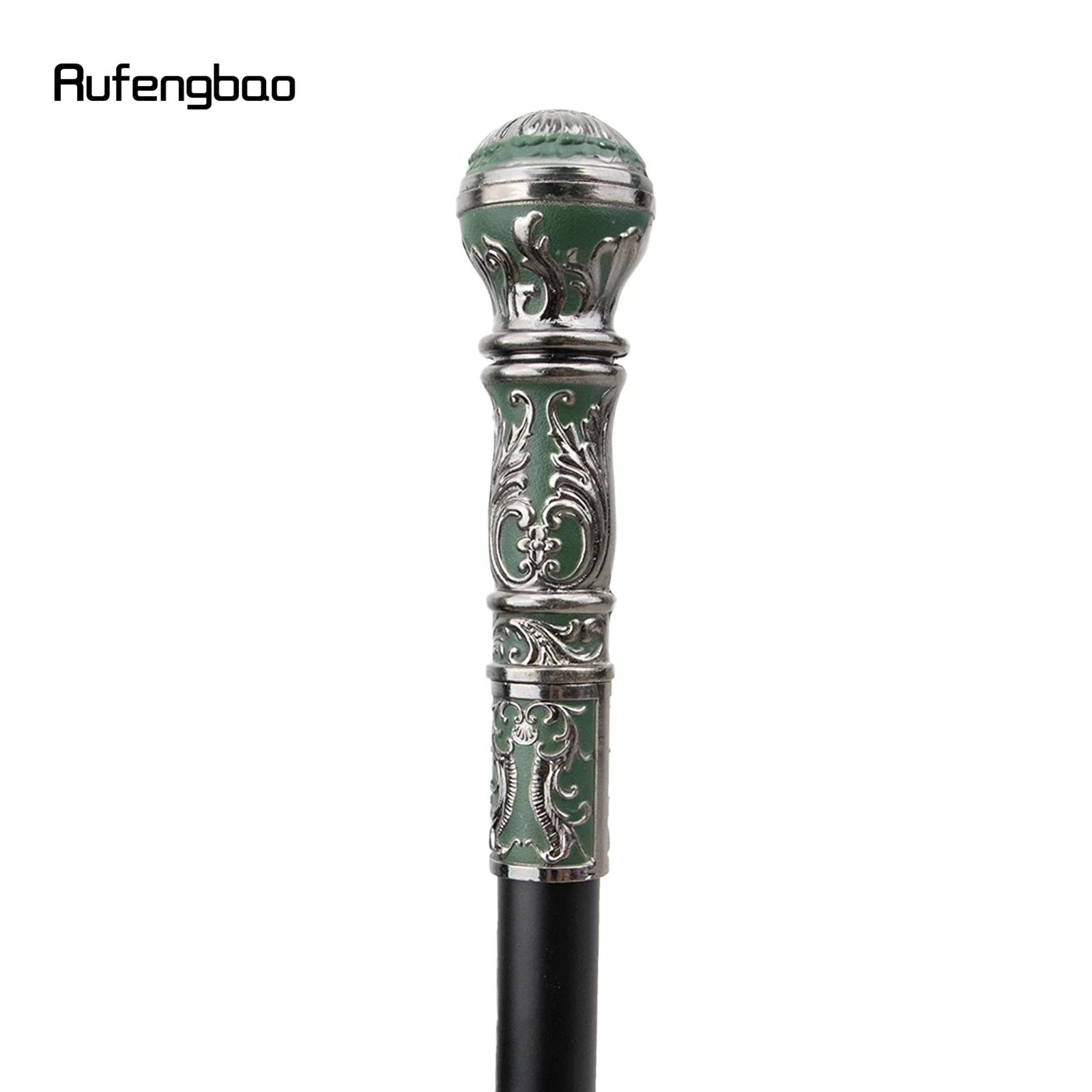 Bastão redondo para festa, bengala decorativa, botão crosier elegante, moda de luxo, prata, verde, 93cm