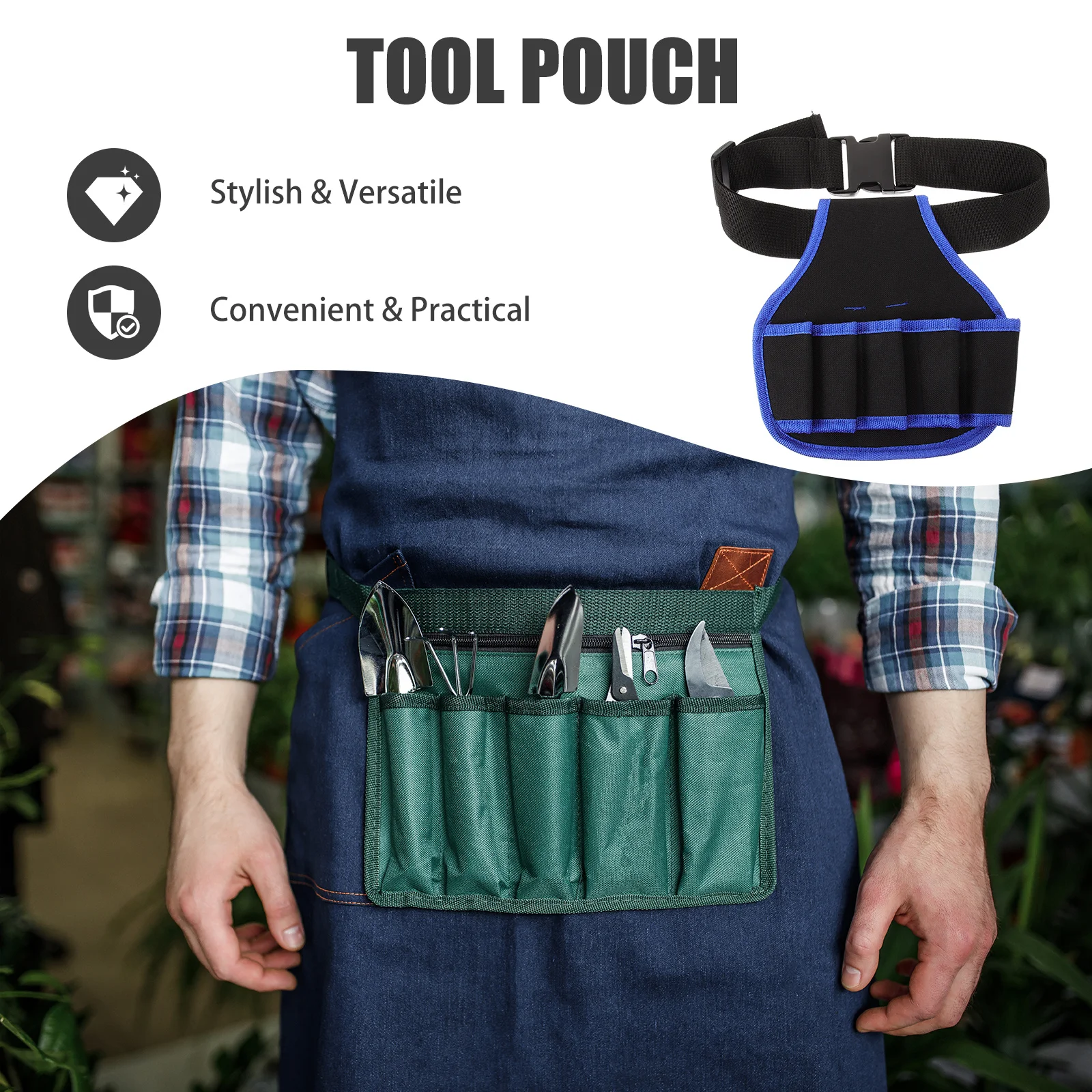 

Small Utility Tool Waist Bag Durable Garden Tool Belt Bag Portable Multipurpose Pouch for Electrician Carpenter Maintenance Use